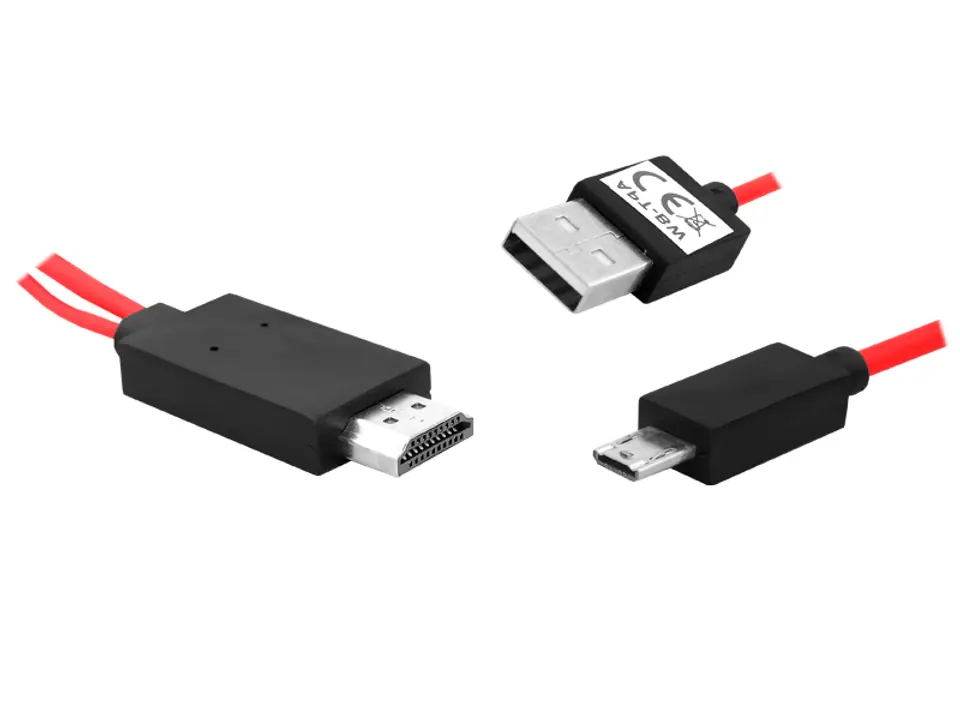 ⁨1 szt. Adapter MHL-HDMI MICRO USB/USB HDMI for GALAXY S3, S4, S5, NOTE2, NOTE3, NOTE4, Xcover.⁩ w sklepie Wasserman.eu