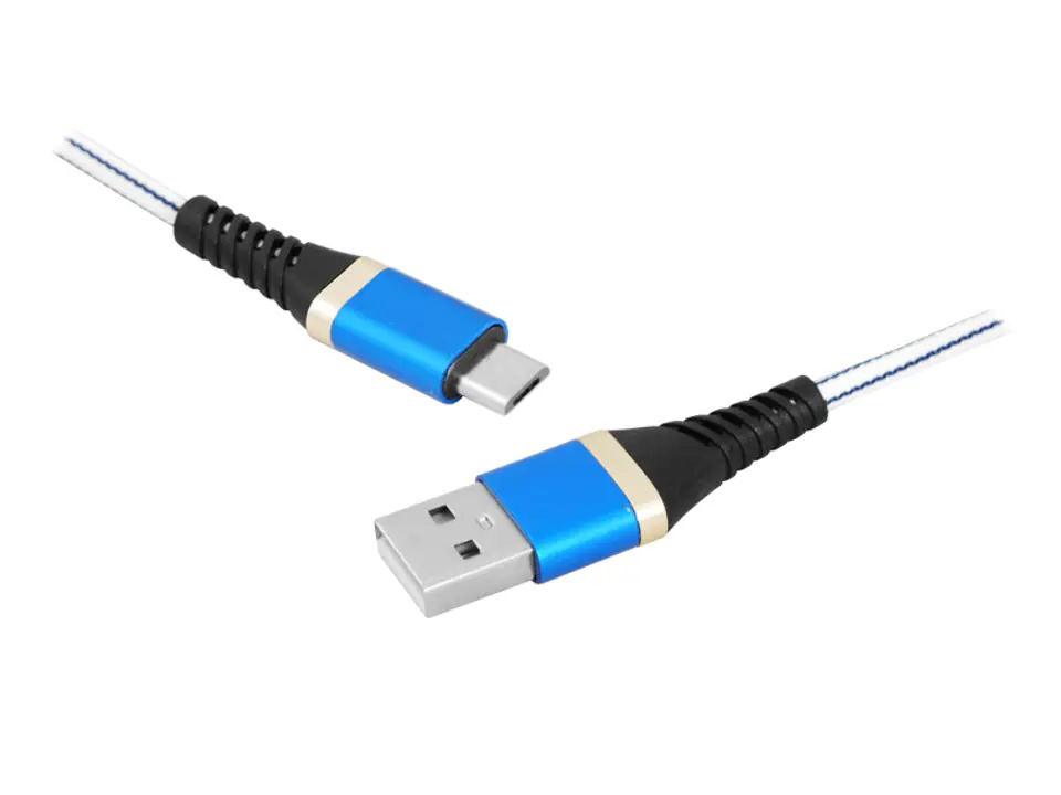 ⁨1 szt. PS Kabel USB - microUSB, 1m, niebieski.⁩ w sklepie Wasserman.eu