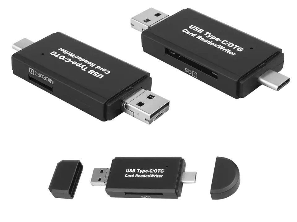 ⁨1 szt. Czytnik kart 5w1 SD / microSD / USB / USB-C / microUSB.⁩ w sklepie Wasserman.eu