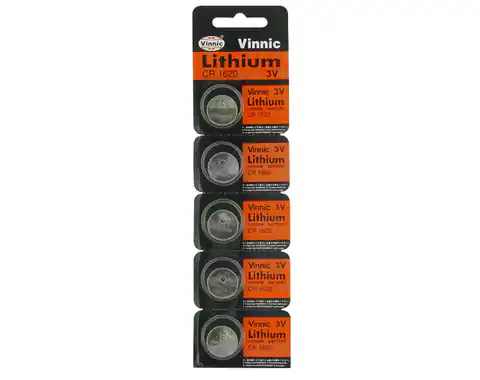 ⁨5 pcs. Vinnic CR1620 lithium battery, 3V. (1LM)⁩ at Wasserman.eu