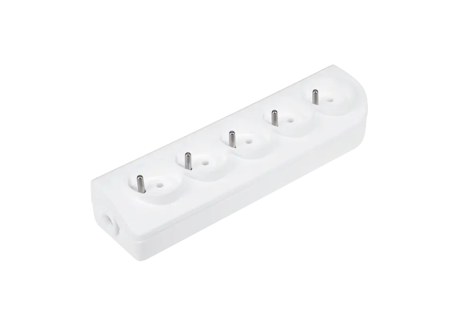 ⁨Extension cable socket x 5 with grounding white GN-50⁩ at Wasserman.eu