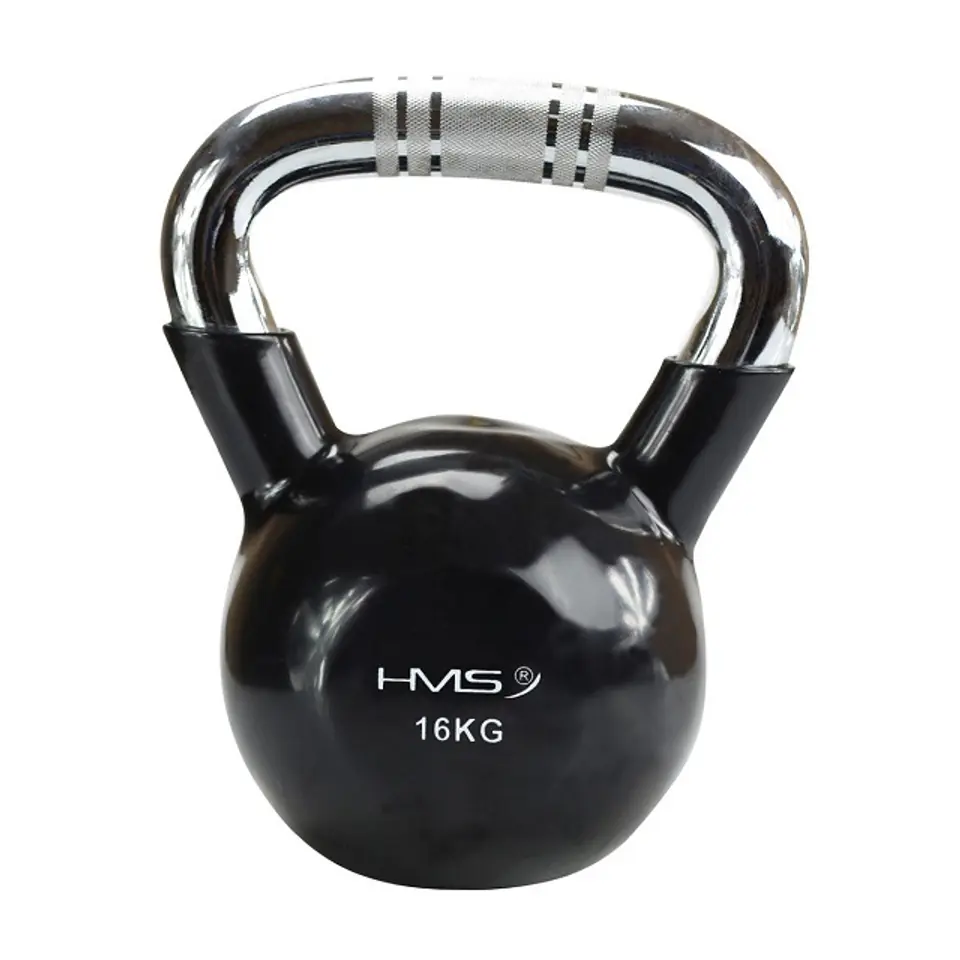 ⁨Kettlebell chromowany 16 kg czarny HMS KTC16⁩ w sklepie Wasserman.eu