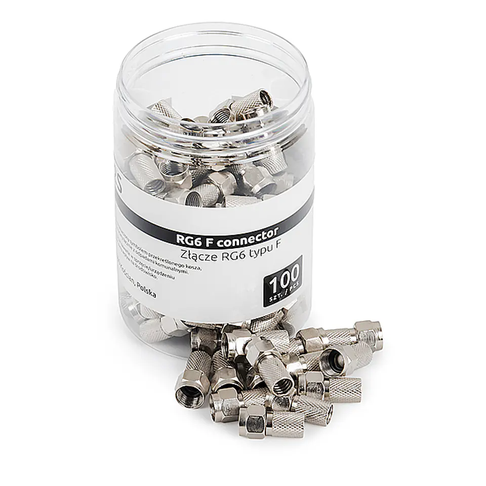 ⁨F-plug screw-on Spacetronik TV-FT02S 100 pcs⁩ at Wasserman.eu