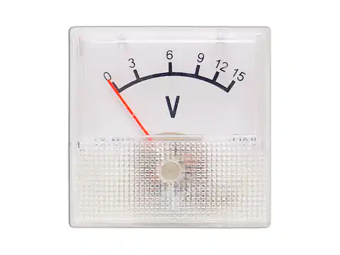 ⁨Analog meter square voltmeter mini 15V (1LM)⁩ at Wasserman.eu
