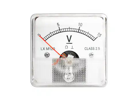⁨Analog meter voltmeter square 15V (1LM)⁩ at Wasserman.eu