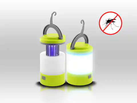 ⁨1 szt.  Przenośna lampka LED z pułapką elektryczną UV przeciw komarom K091.⁩ w sklepie Wasserman.eu