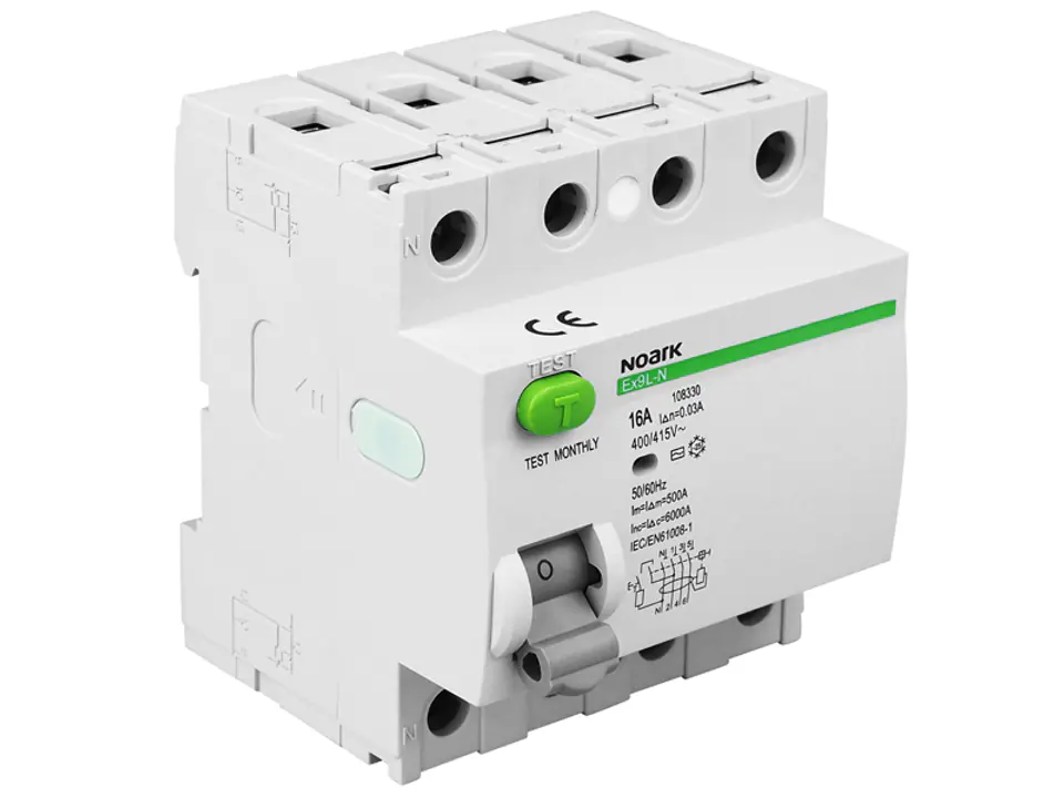 ⁨PS Differential circuit breaker 4P, 16 A, 3-phase, 30 mA, AC, EU, NOARK. (1LM)⁩ at Wasserman.eu