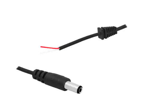 ⁨DC 5.5x2.5 plug with 1.2m cable for power supply. (1LM)⁩ at Wasserman.eu