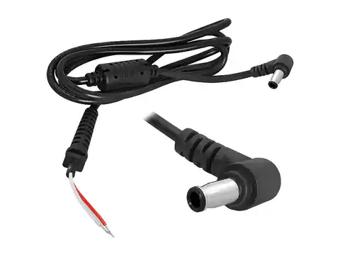 ⁨DC 5.5x3.0 plug with 1.2m cable for SAMSUNG laptop power supply, angled angle. (1LM)⁩ at Wasserman.eu