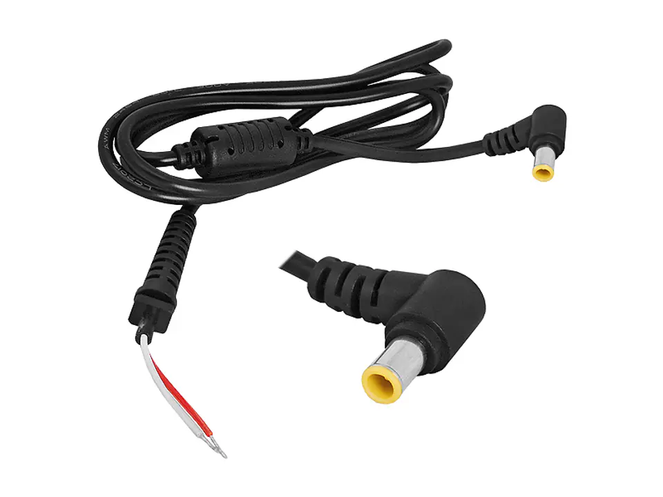 ⁨DC 6.5x4.4 plug with 1.2m cable for SONY laptop power supply, angled (1LM)⁩ at Wasserman.eu