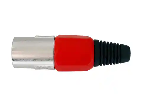 ⁨10 szt. Wtyk mikrofonowy 3P na kabel czerwony⁩ w sklepie Wasserman.eu