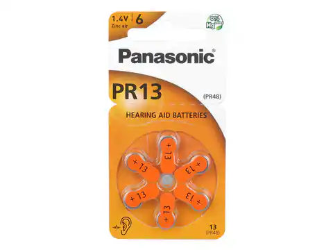 ⁨6 szt. Bateria słuchowa Panasonic PR-13HEP⁩ w sklepie Wasserman.eu