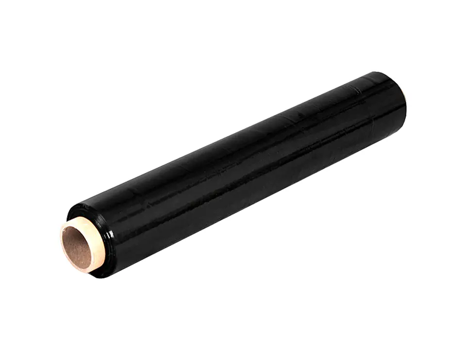 1 szt. PS Folia stretch czarna rolka 1,2kg netto 500mm/23my. w sklepie Wasserman.eu