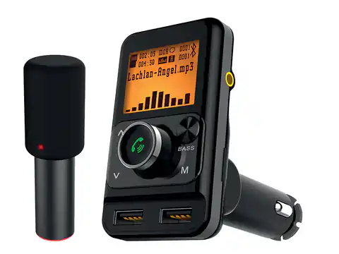 ⁨1 szt.  PS Transmiter FM LTC Bluetooth BT, z mikrofonem Karaoke 2xUSB 1+2,4A TR225.⁩ w sklepie Wasserman.eu