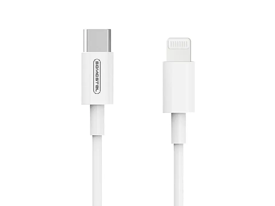 ⁨1 szt. Kabel USB Somostel SMS-BT10, 18 W, PD, iPhone/USB Type-C, 1.2 m, czarny.⁩ w sklepie Wasserman.eu