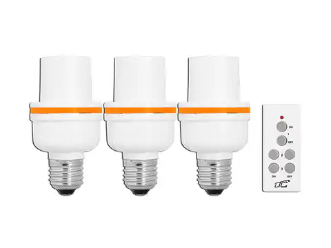 ⁨E27 bulb socket controlled by x3 remote control. (1LM)⁩ at Wasserman.eu
