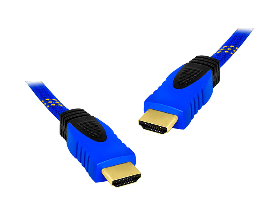 ⁨1 szt. PS Kabel HDMI-HDMI 5m niebieski v1.4.⁩ w sklepie Wasserman.eu