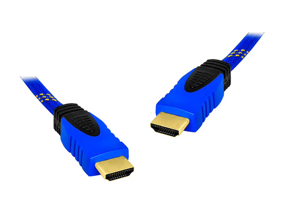 ⁨1 szt. Kabel HDMI-HDMI 10m niebieski v1.4.⁩ w sklepie Wasserman.eu