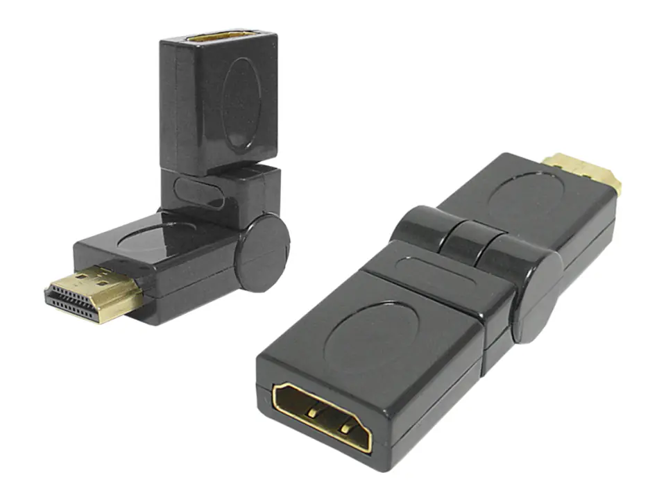 ⁨Adapter: HDMI plug - HDMI socket, 360° rotatable. (1LM)⁩ at Wasserman.eu