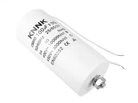 ⁨100 uF/450 VAC motor capacitor with wire. (1LM)⁩ at Wasserman.eu