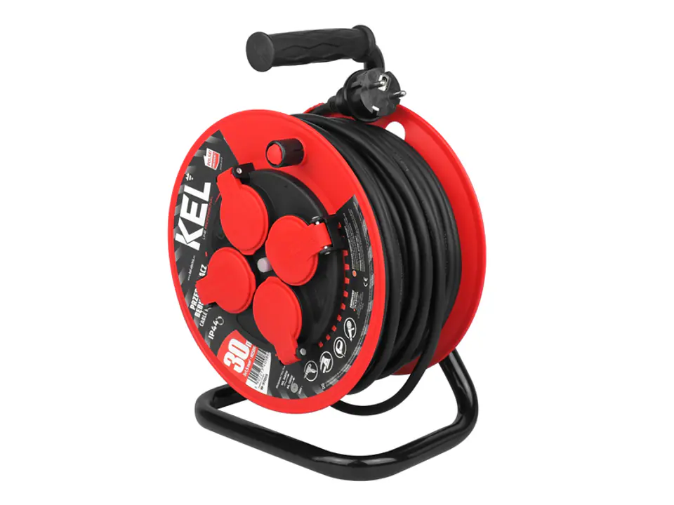 ⁨PS Extension cable PROFESSIONAL LINE 16A 30m black, 4x2p+Z IP44 H05RR-F 3x1,5mm (1LM)⁩ at Wasserman.eu