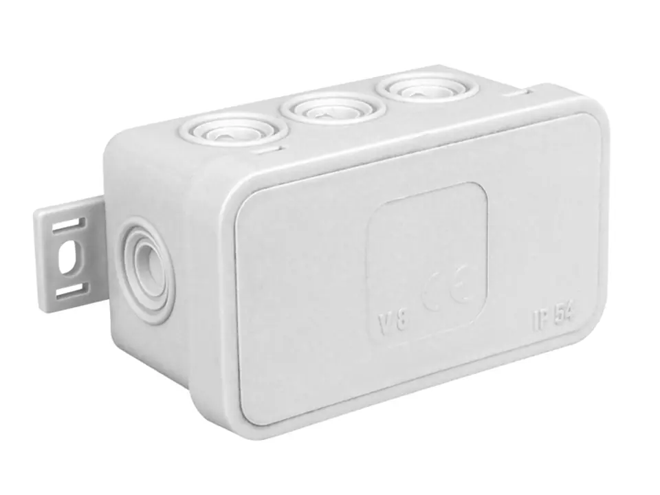 ⁨V8 Puszka n/t 80x45x41mm IP54 8-wl klik z osł.popiel .elastycz. (1LM)⁩ w sklepie Wasserman.eu