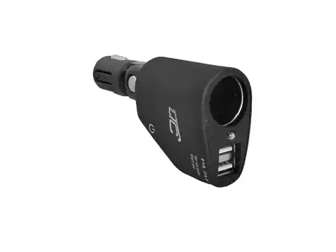 ⁨LTC Adapter CAR FIRE 2 USB 3.1A sockets, BLACK. (1LM)⁩ at Wasserman.eu