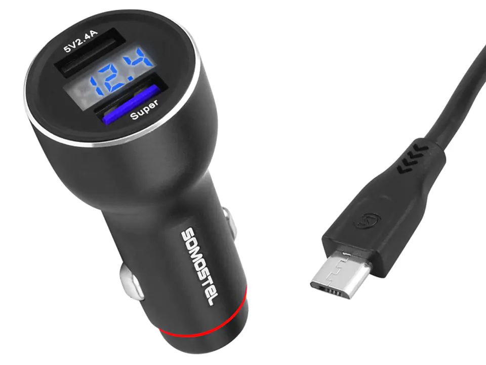 ⁨Car charger SOMOSTEL SMS-A89 QUICK CHARGE 3.0 30W - POWER DELIVERY⁩ at Wasserman.eu