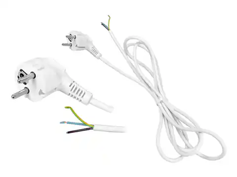 ⁨PS Power cable 3 x 0.75 mm, 1.5 m, with plug, white. (1LM)⁩ at Wasserman.eu