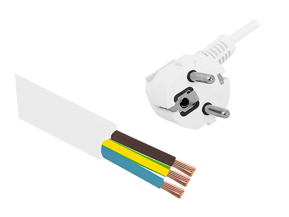 ⁨PS Cable 3x1.5, 5 m, white with plug. (1LM)⁩ at Wasserman.eu