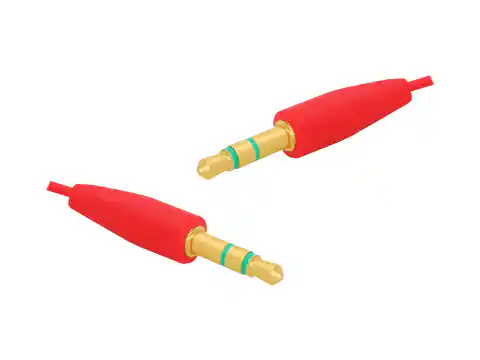 ⁨Cable Jack 3.5mm-Jack 3.5mm, 1m, flat, red. (1LM)⁩ at Wasserman.eu