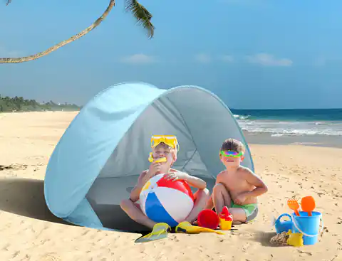⁨1 szt. Namiot plażowy Junior samorozkładalny, niebieski.⁩ w sklepie Wasserman.eu