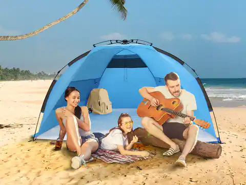 ⁨1 szt. Namiot plażowy parasol Siesta niebieski 220x125x120cm UV30+⁩ w sklepie Wasserman.eu