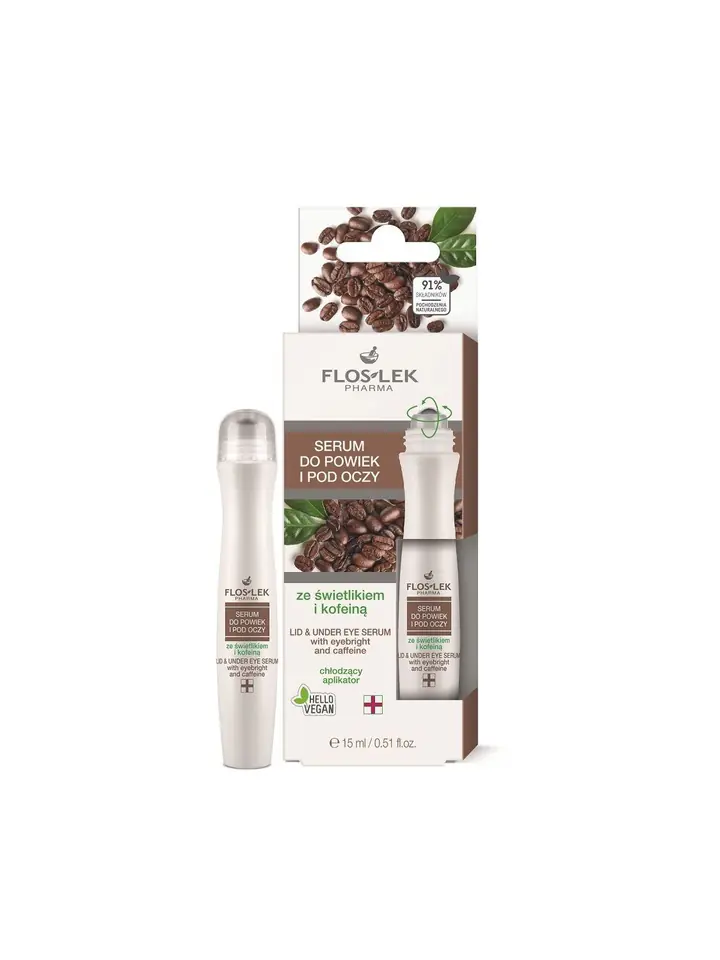 ⁨Floslek Pharma Serum do powiek i pod oczy ze świetlikiem i kofeiną 15ml⁩ w sklepie Wasserman.eu