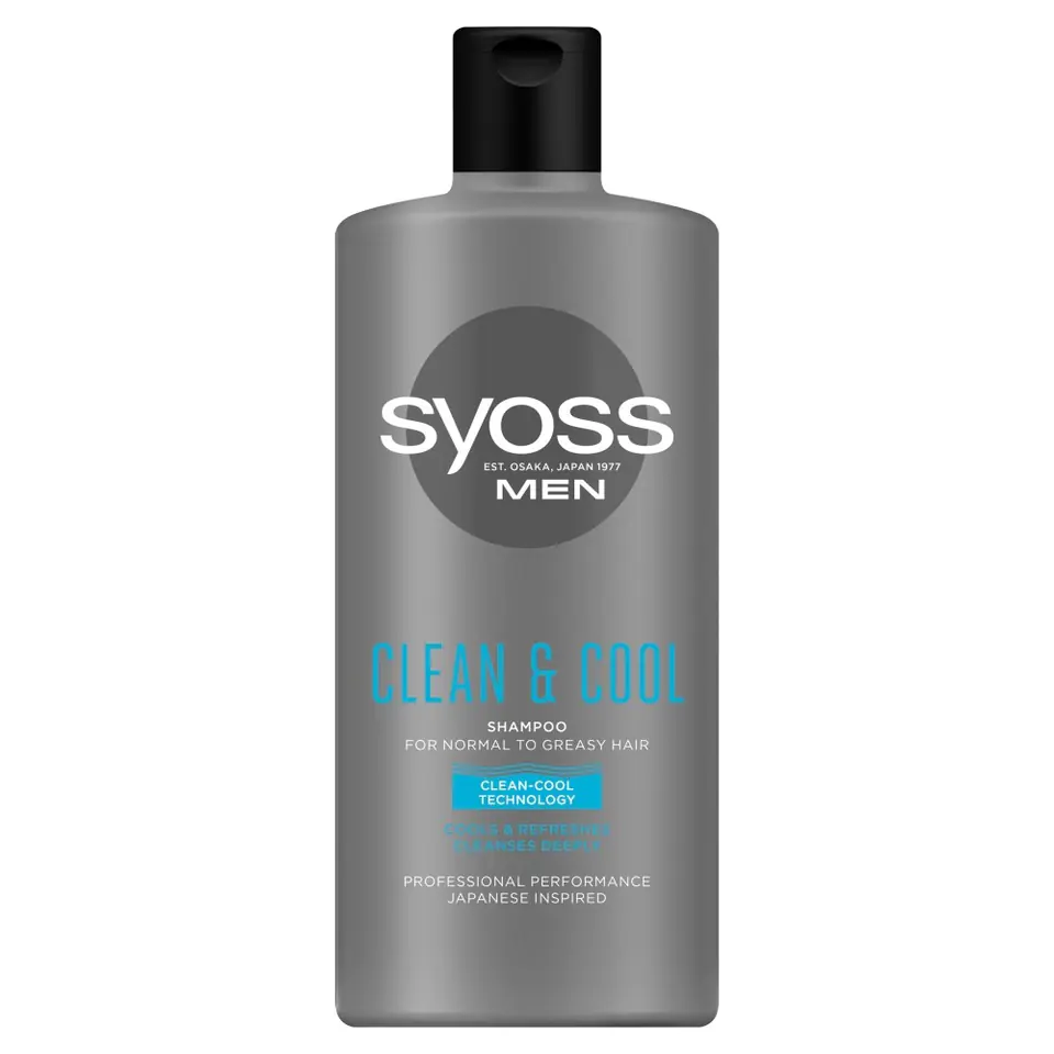 ⁨Syoss Men Clean & Cool Szampon odświeżający - włosy normalne i przetłuszczające 440ml⁩ w sklepie Wasserman.eu