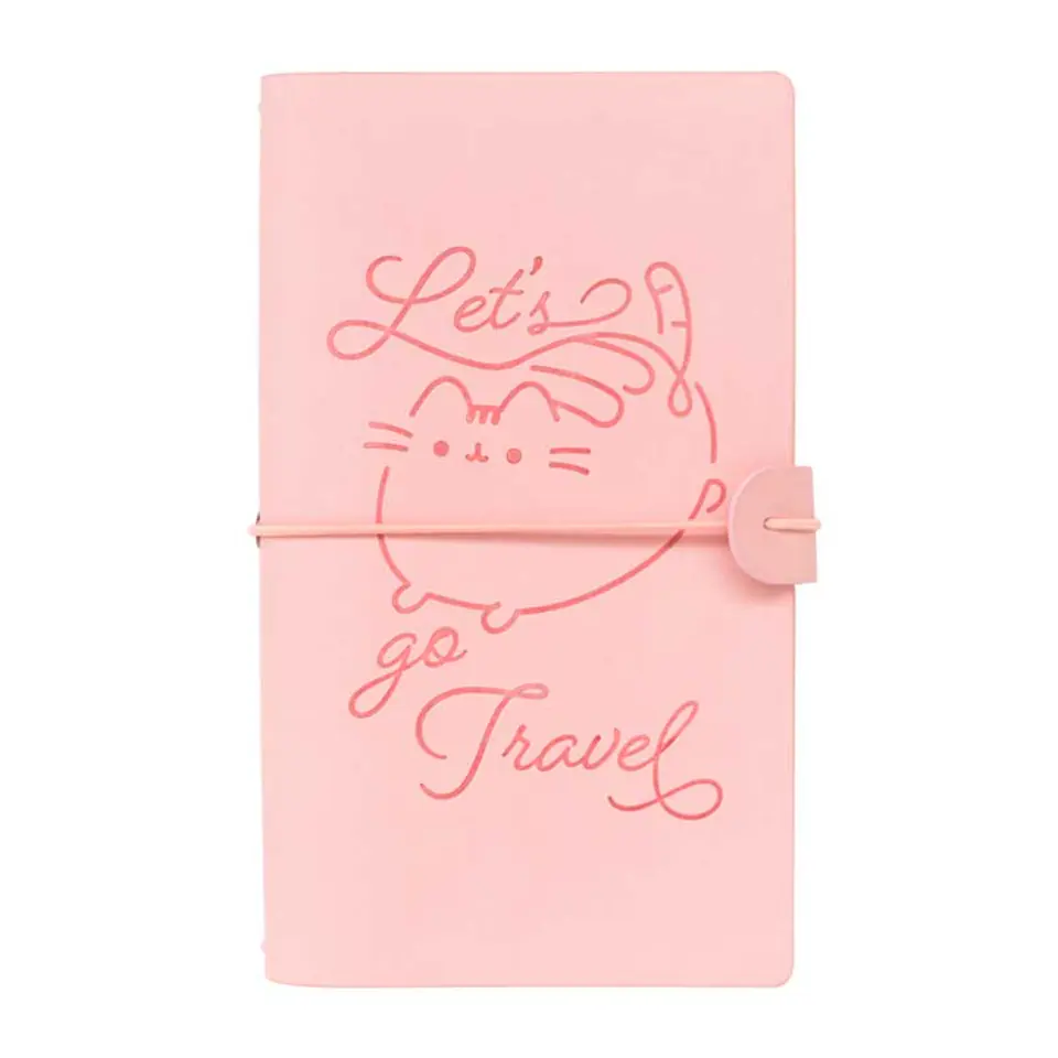 ⁨Pusheen – B6 Leather Travel Notebook (Pink)⁩ at Wasserman.eu