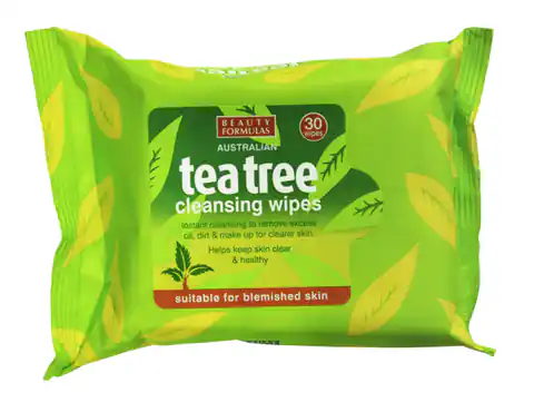 ⁨Beauty  Formulas Tea Tree Chusteczki oczyszczające od twarzy  1op.-30szt⁩ w sklepie Wasserman.eu
