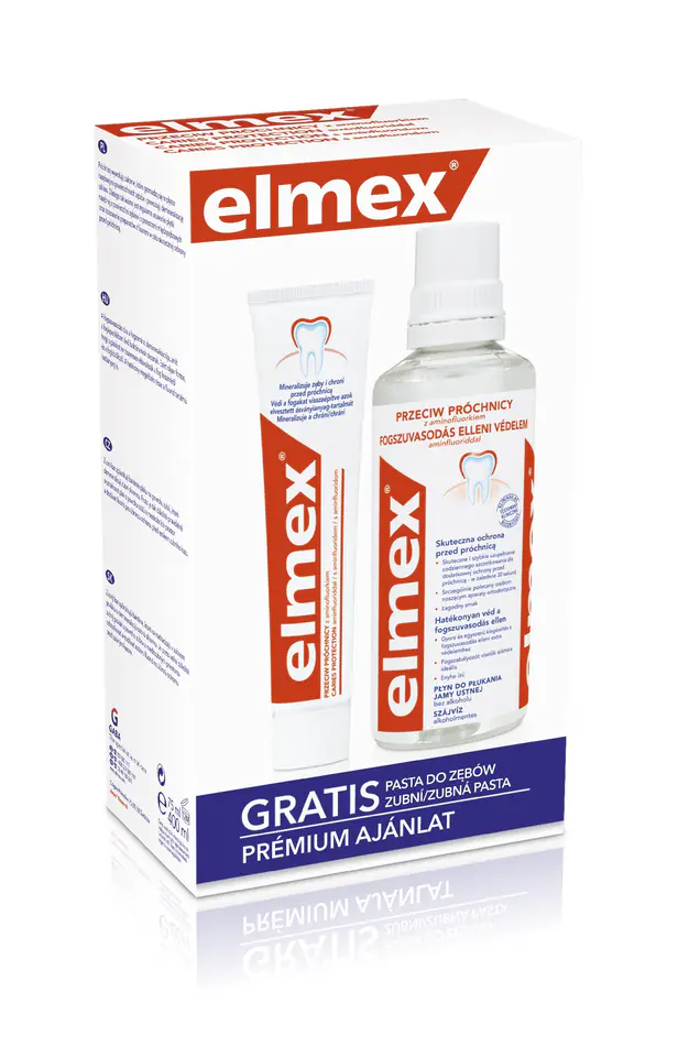 ⁨Elmex Anti-Caries Set Mouthwash 400ml + Toothpaste 75ml⁩ at Wasserman.eu