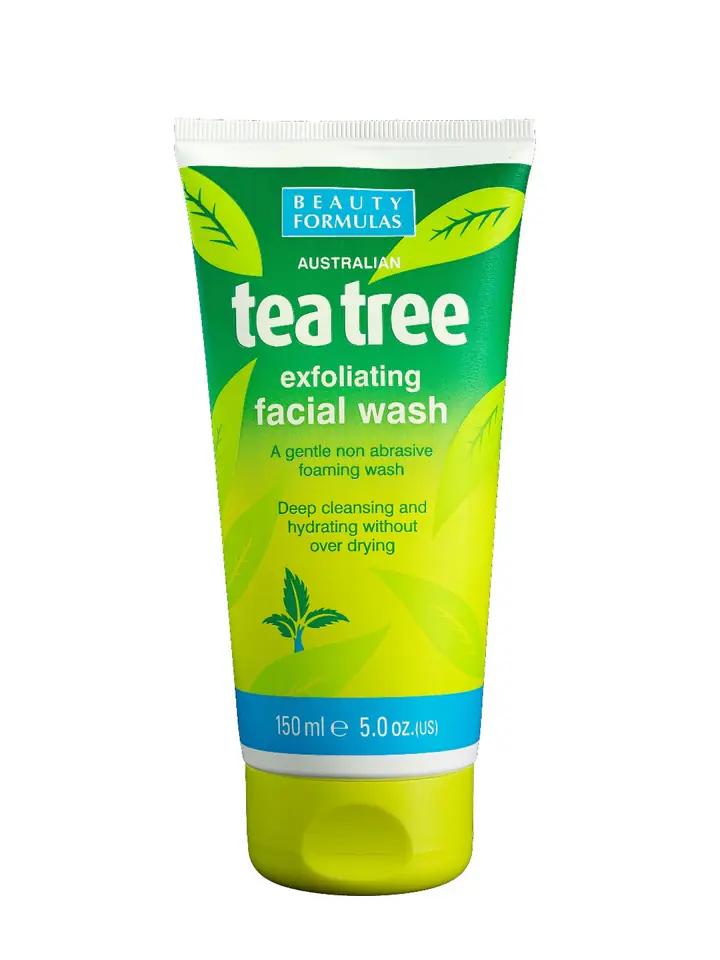 ⁨Beauty Formulas Tea Tree Żel złuszczający do mycia twarzy 150ml⁩ w sklepie Wasserman.eu