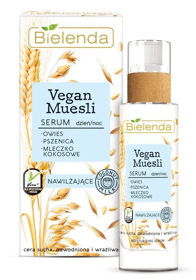 ⁨Bielenda Vegan Muesli Moisturizing serum for day and night - dry, dehydrated, sensitive skin 30ml⁩ at Wasserman.eu