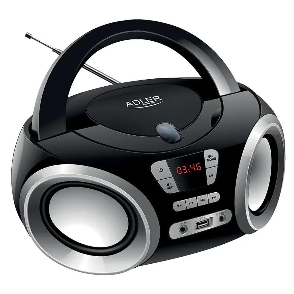 ⁨Adler AD 1181 CD player Portable CD player Black, Silver⁩ at Wasserman.eu