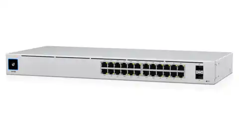 ⁨Ubiquiti Networks UniFi USW-24-POE 24-Port PoE Managed L2/L3 Gigabit Ethernet (10/100/1000) Power over Ethernet (PoE) 1U Silver⁩ at Wasserman.eu