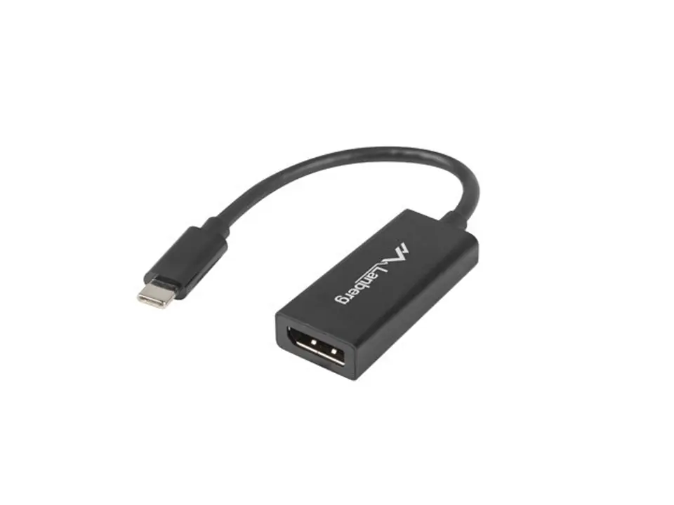 Adapter Lanberg AD-UC-DP-01 (USB typu C M - DisplayPort F; 0,15m; kolor czarny) w sklepie Wasserman.eu