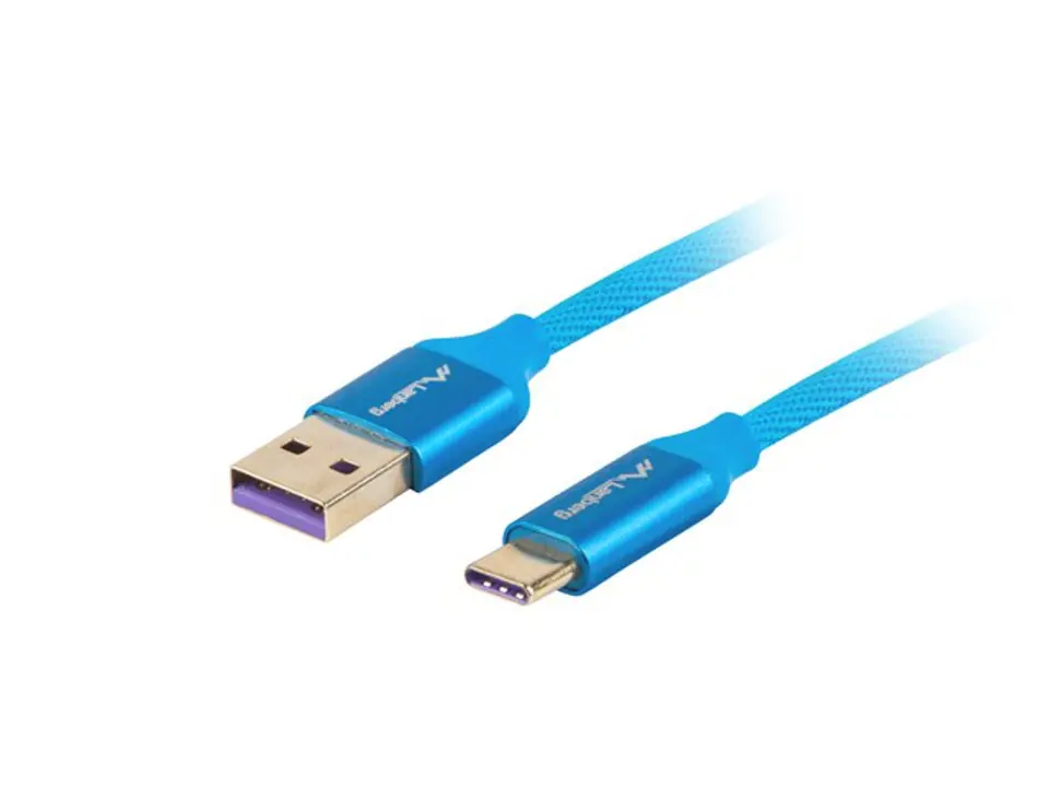 ⁨Lanberg CA-USBO-21CU-0005-BL USB cable 0.5 m USB 2.0 USB A USB C Blue⁩ at Wasserman.eu
