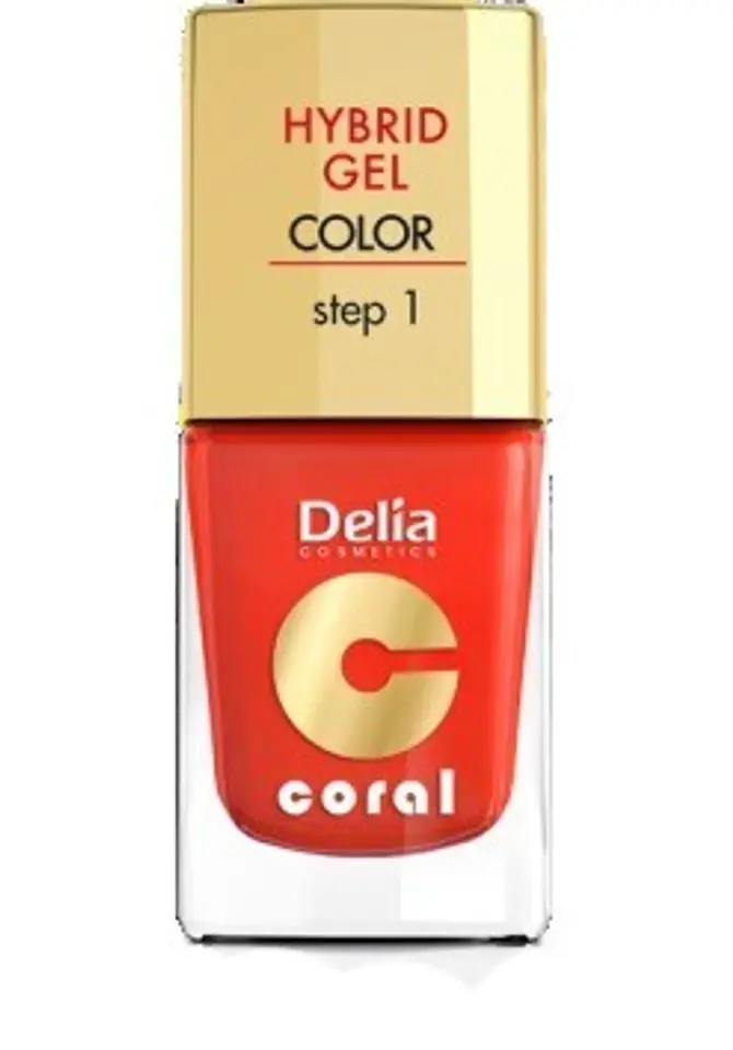 ⁨Delia Cosmetics Coral Hybrid Gel Emalia do paznokci nr 14 pomarańczowa czerwień 11ml⁩ w sklepie Wasserman.eu