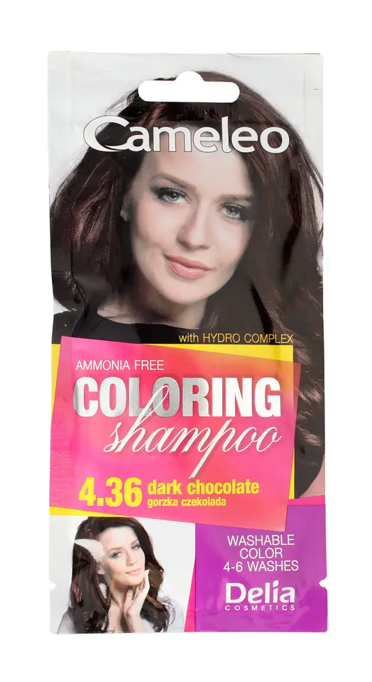 ⁨Delia Cosmetics Cameleo Coloring Shampoo No. 4.36 Dark Chocolate 1pcs⁩ at Wasserman.eu