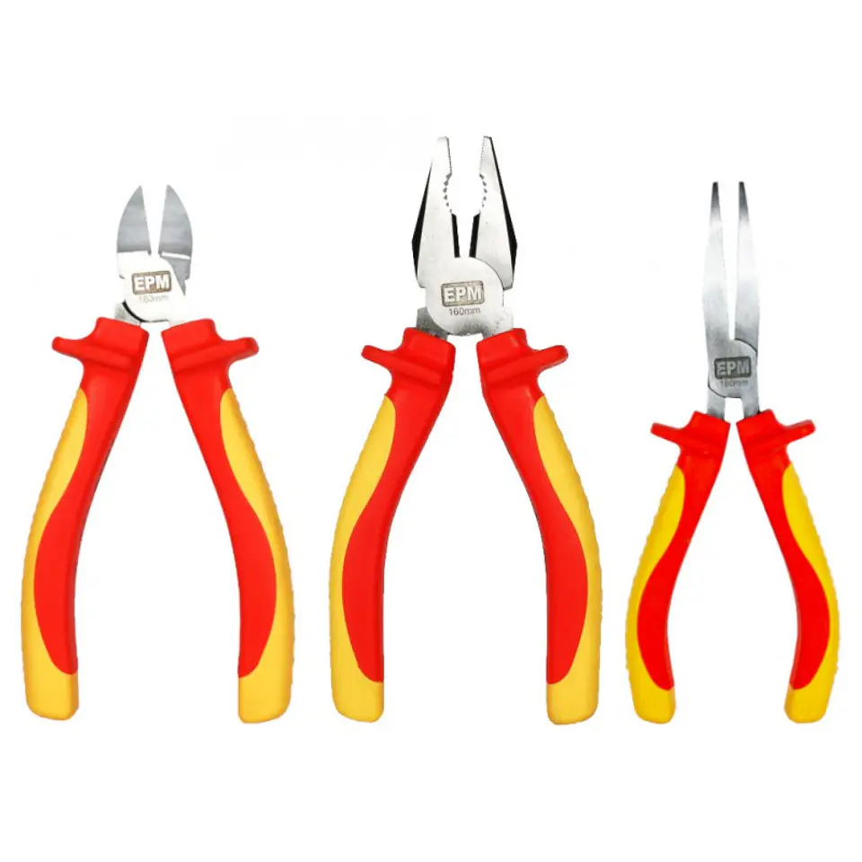 ⁨SET OF INSULATED PLIERS 3 PIECES 160MM CRV⁩ at Wasserman.eu