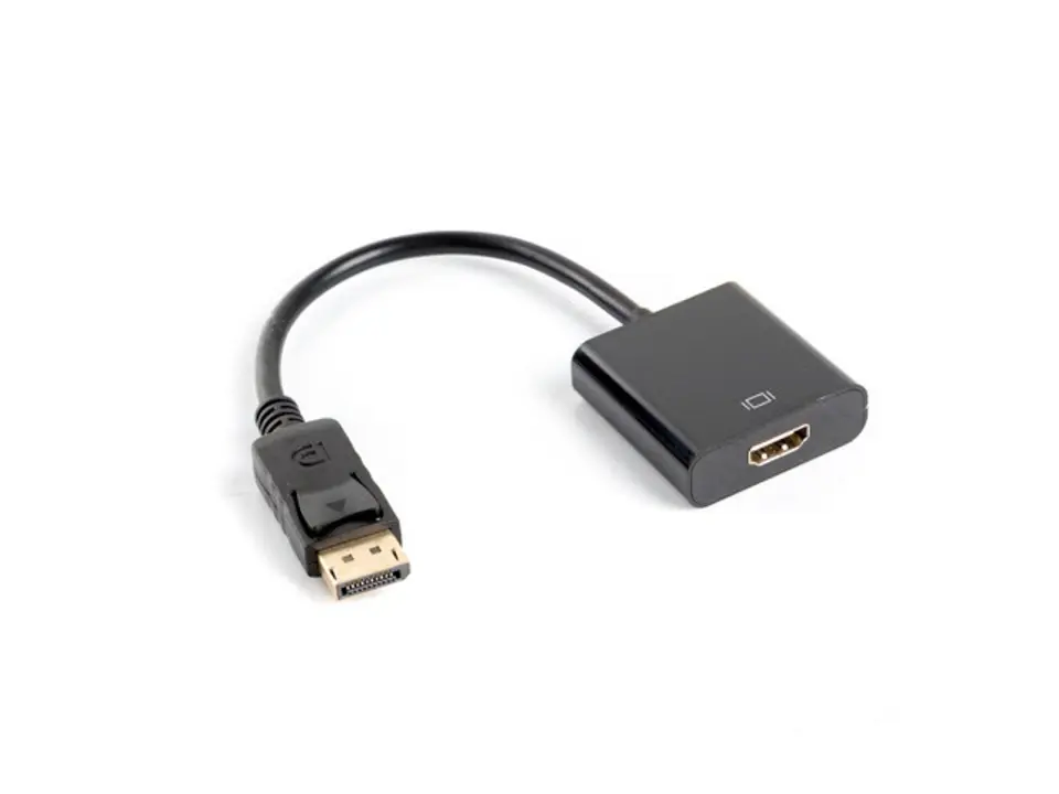 ⁨Adapter Lanberg AD-0009-BK (DisplayPort M - HDMI F; 0,10m; kolor czarny)⁩ w sklepie Wasserman.eu