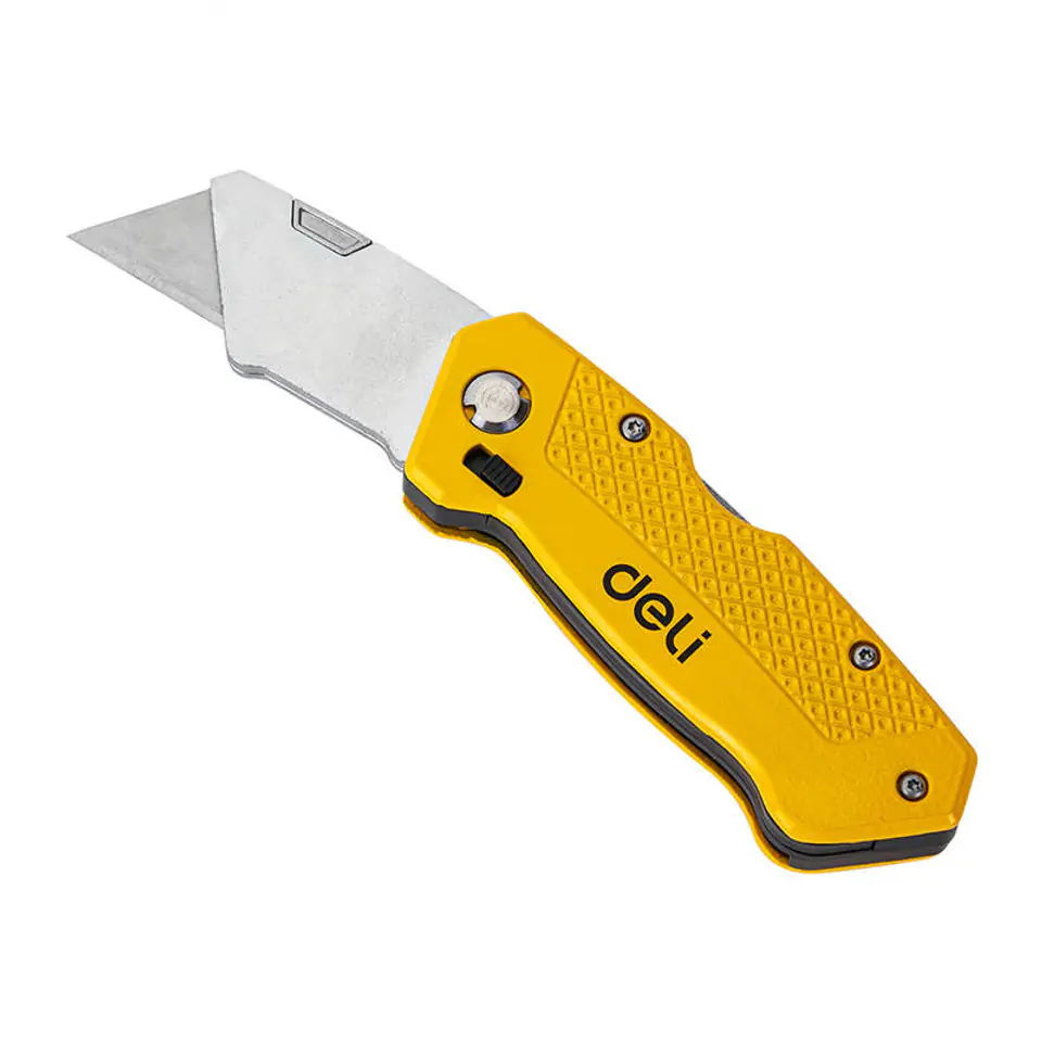 ⁨Universal knife with extendable blade Deli Tools EDL006Z (yellow)⁩ at Wasserman.eu