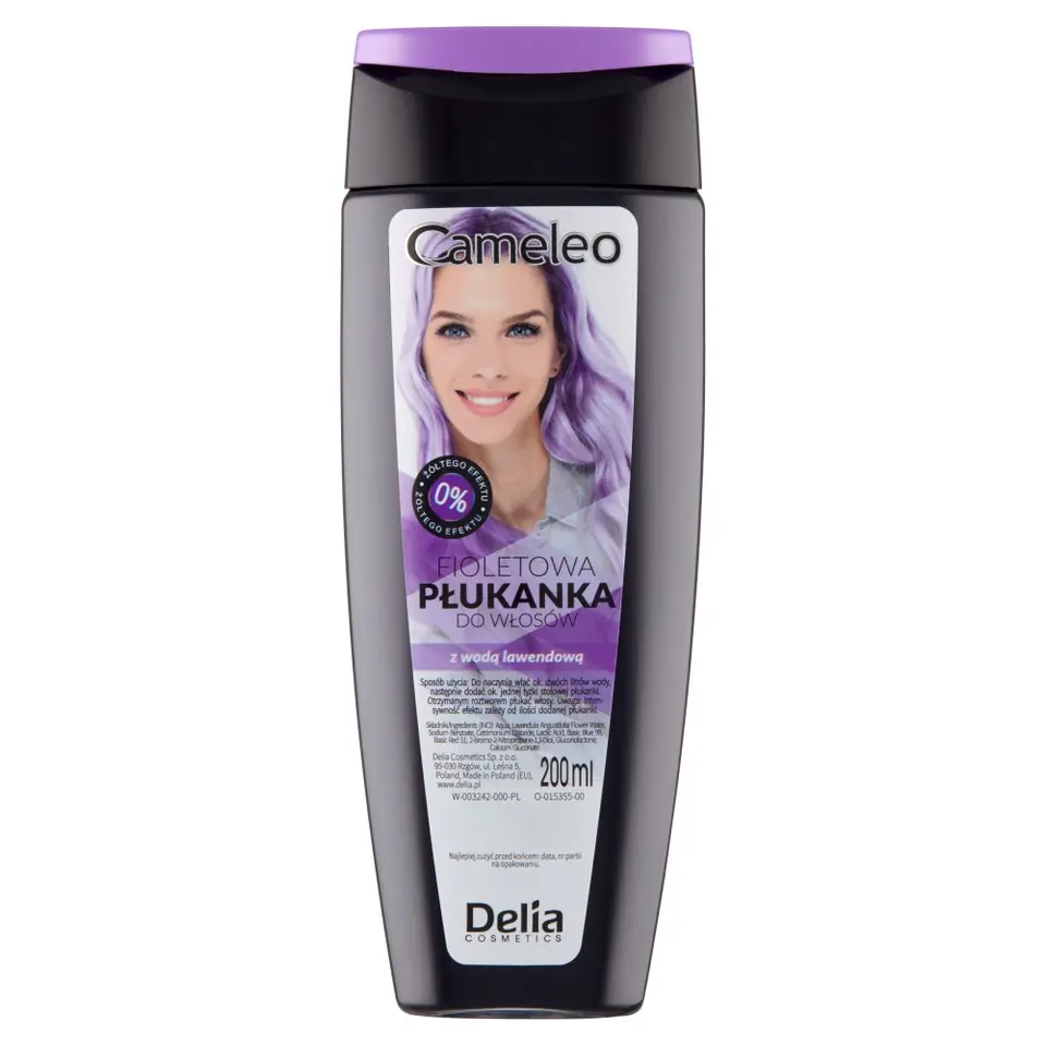 ⁨Delia Cosmetics Cameleo Płukanka do włosów fioletowa z wodą lawendową 200ml⁩ w sklepie Wasserman.eu